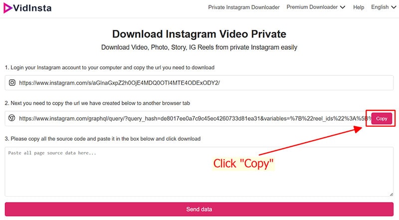 copy temporary link
